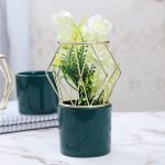 Ceramic Flower Pots with Stand- Emerald Green